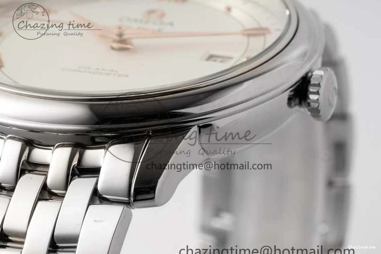 0503 Casual De Ville SS DIWF 1:1 Best Edition White Dial RG Markers on SS Bracelet MIYOTA 7847